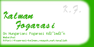 kalman fogarasi business card